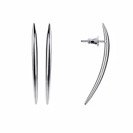 Quill Long Drop Earrings - Silver