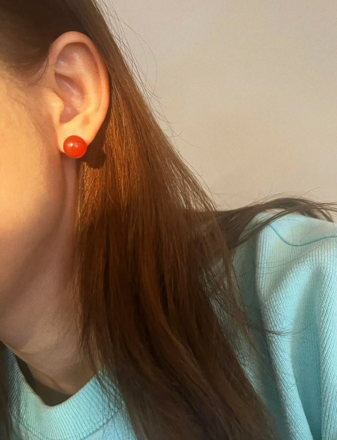 Red Onyx Stud Earrings