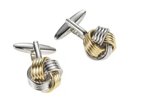 Rh & Gold Plated Knot Cufflinks 242-11