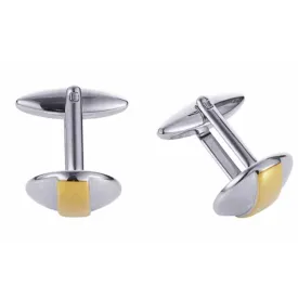Rhodium & Gold Plated Round Cufflinks