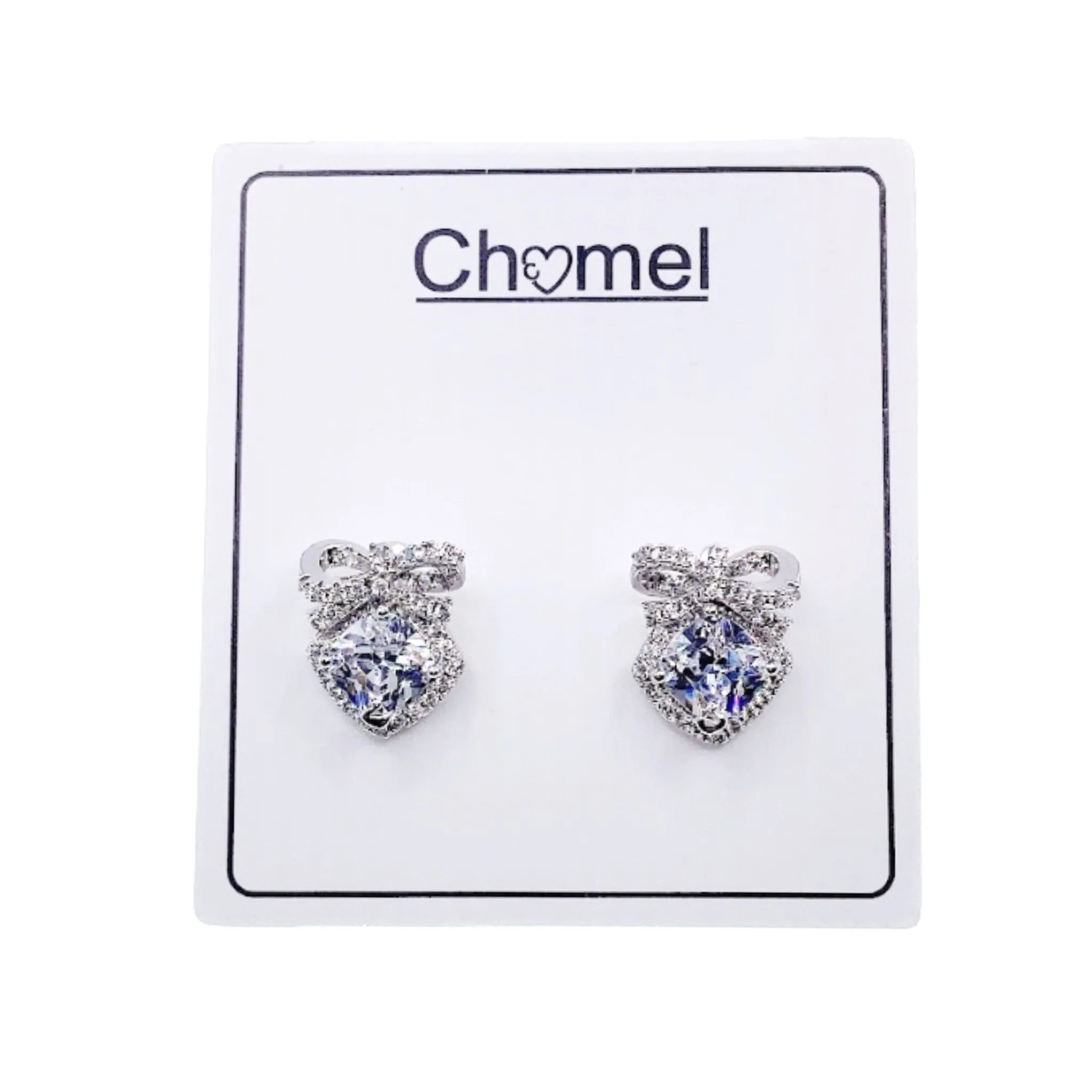 Ribbon Cubic Zirconia Earrings
