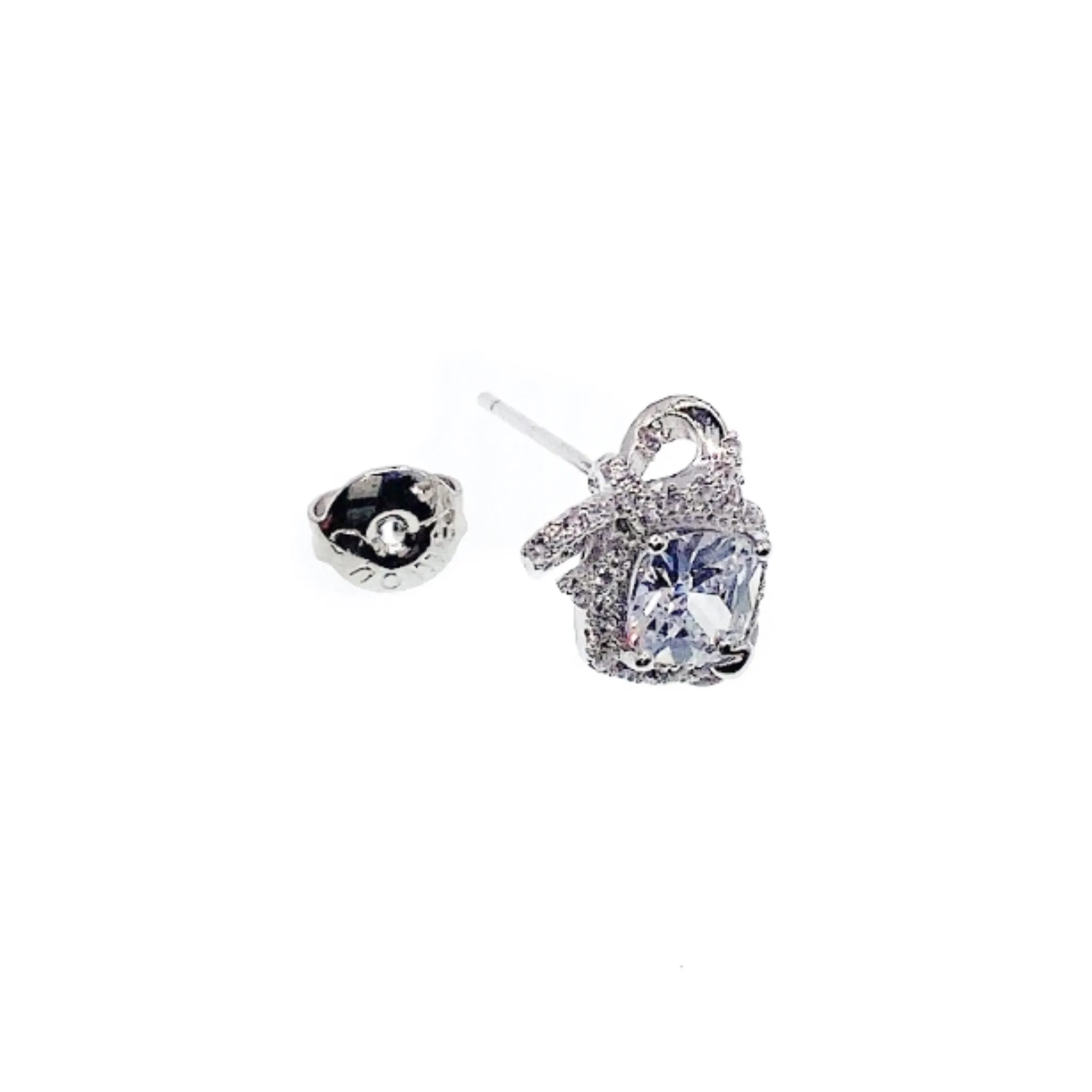 Ribbon Cubic Zirconia Earrings
