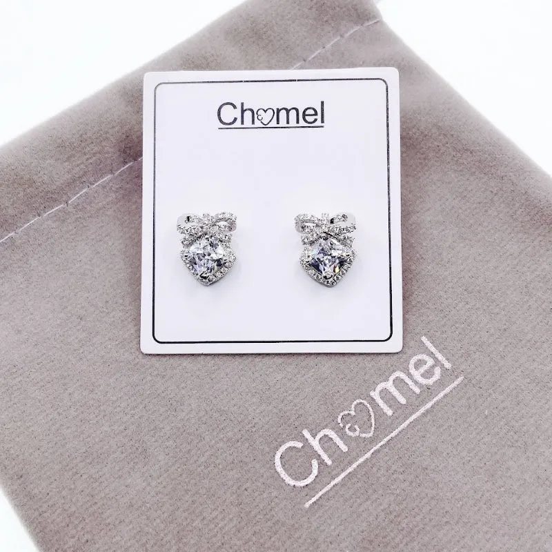 Ribbon Cubic Zirconia Earrings