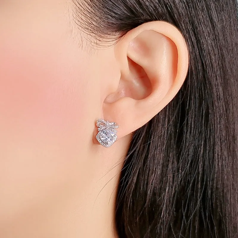 Ribbon Cubic Zirconia Earrings