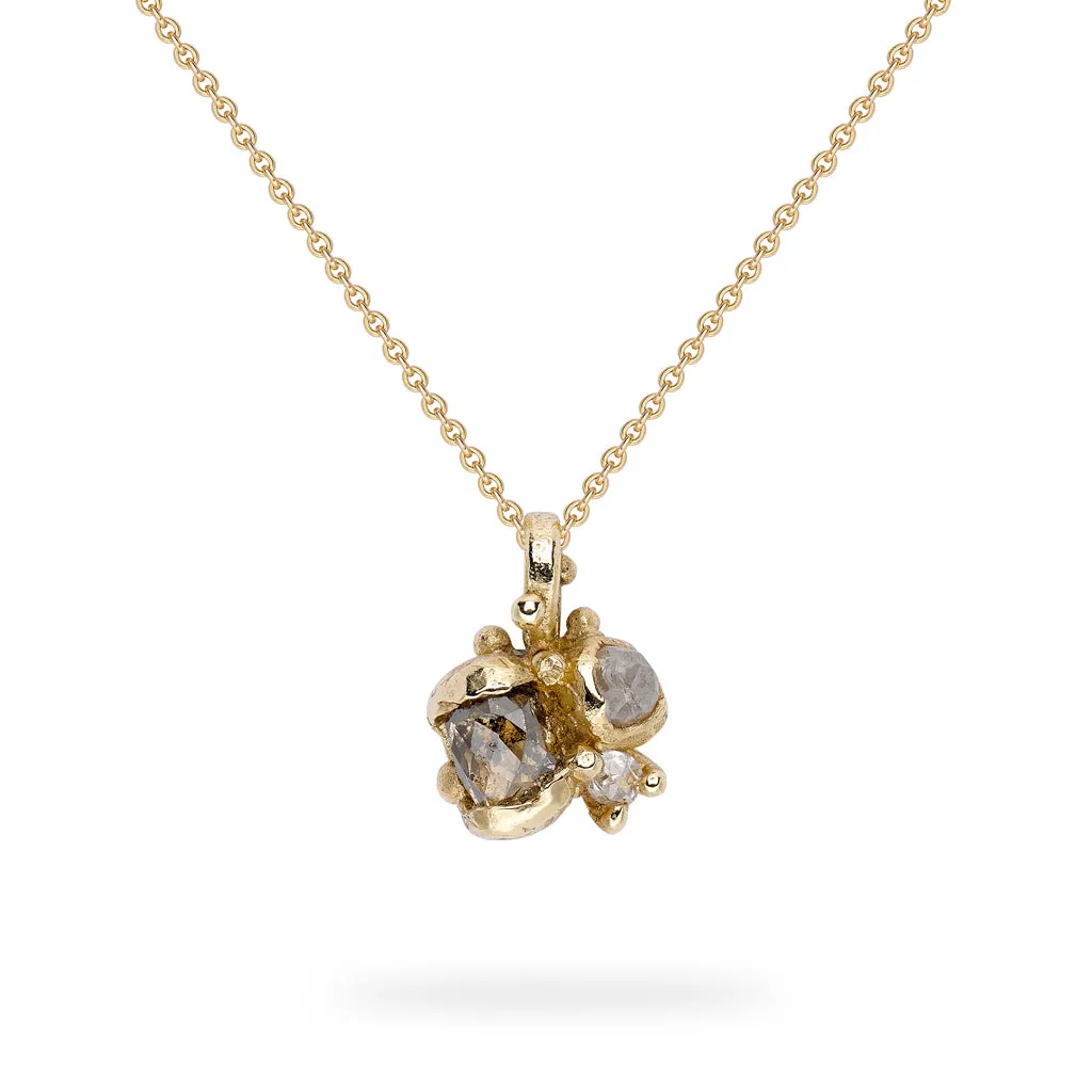 Rose Cut Diamond Cluster Pendant