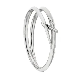 Sabre Deco Twist Bangle - Silver