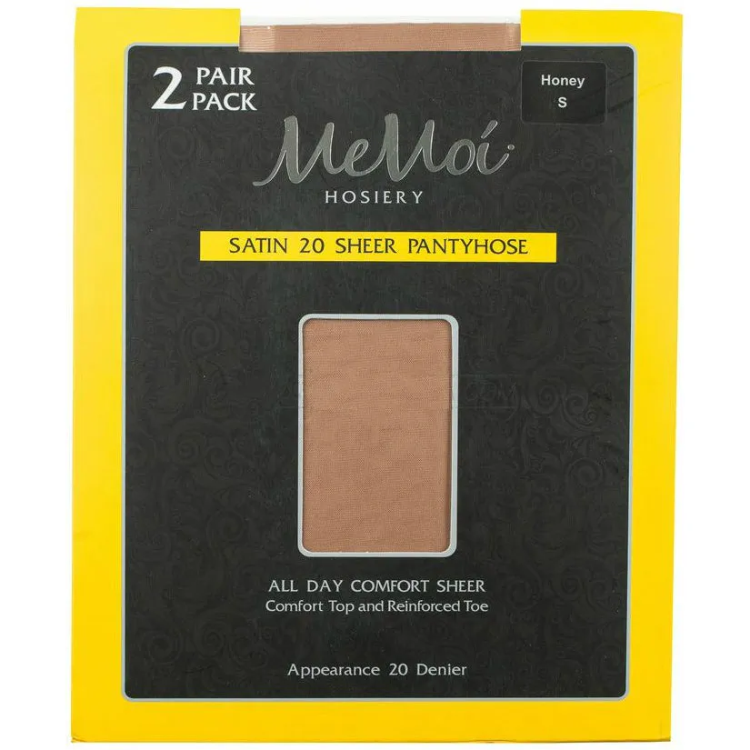 Satin Sheer Pantyhose - 2 Pack