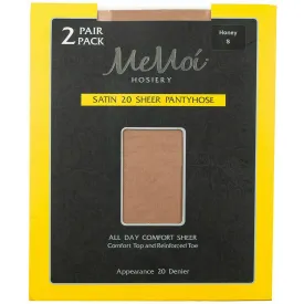 Satin Sheer Pantyhose - 2 Pack