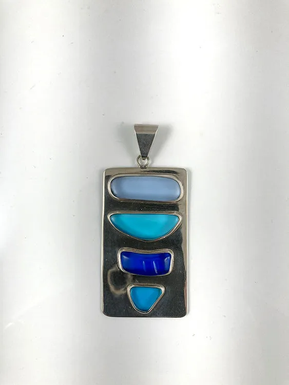 Sea Glass & Sterling Silver Pendant
