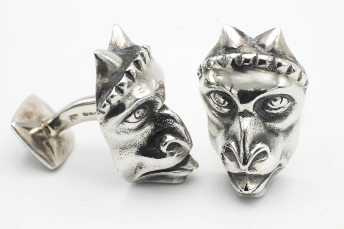 Silver Gargoyle cuff-links