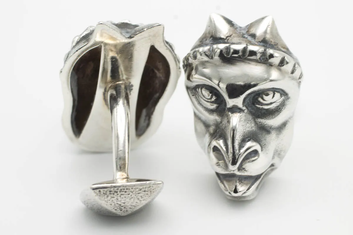 Silver Gargoyle cuff-links