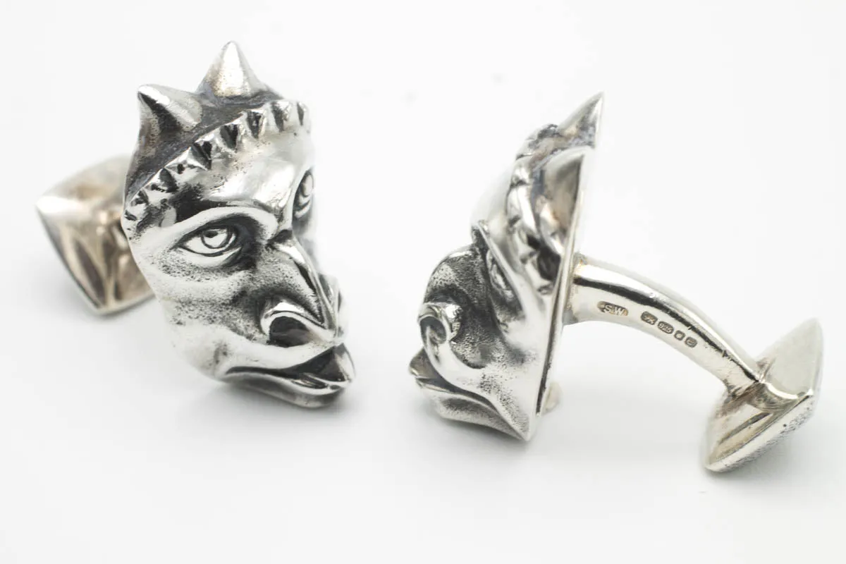 Silver Gargoyle cuff-links