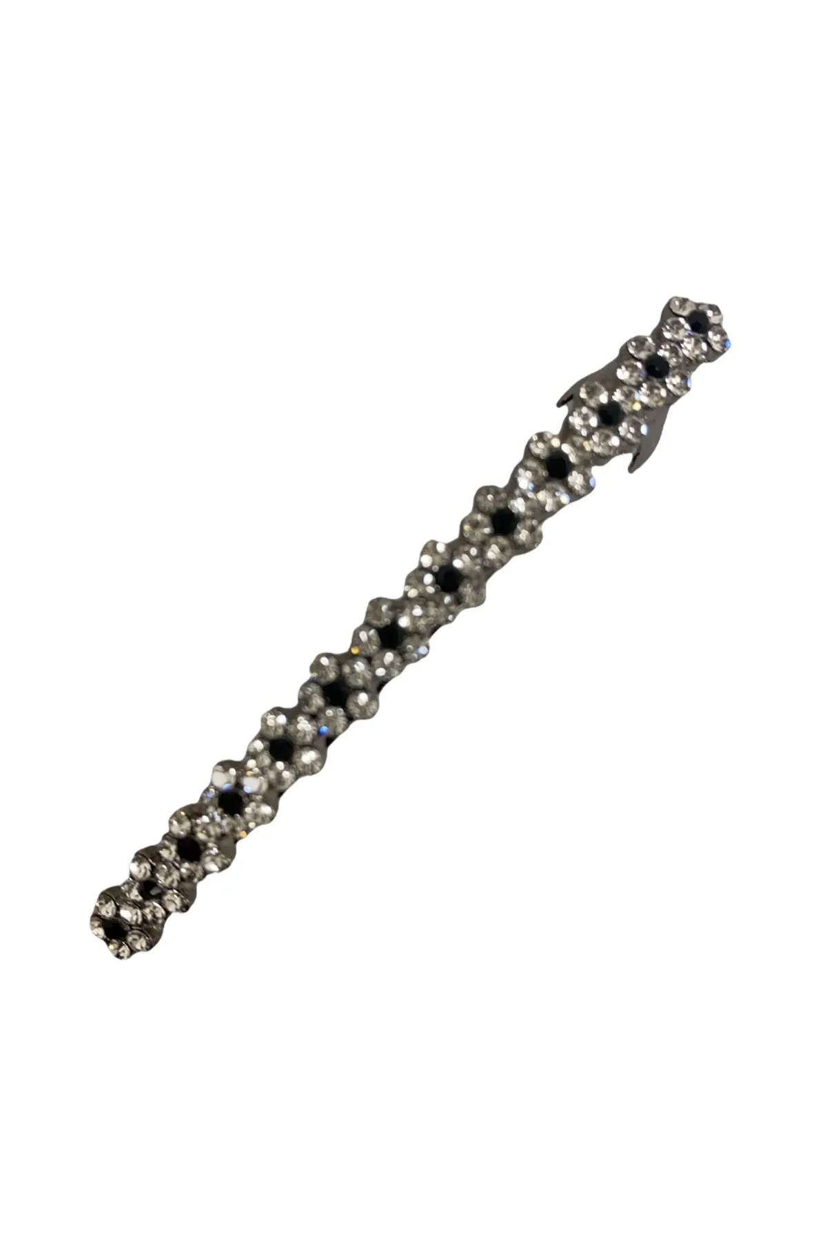 Small Blossom Black Pearl Rhinestone hair barrettes