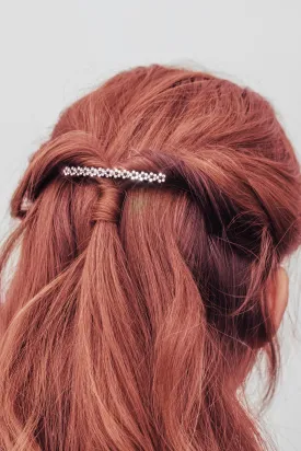 Small Blossom Black Pearl Rhinestone hair barrettes