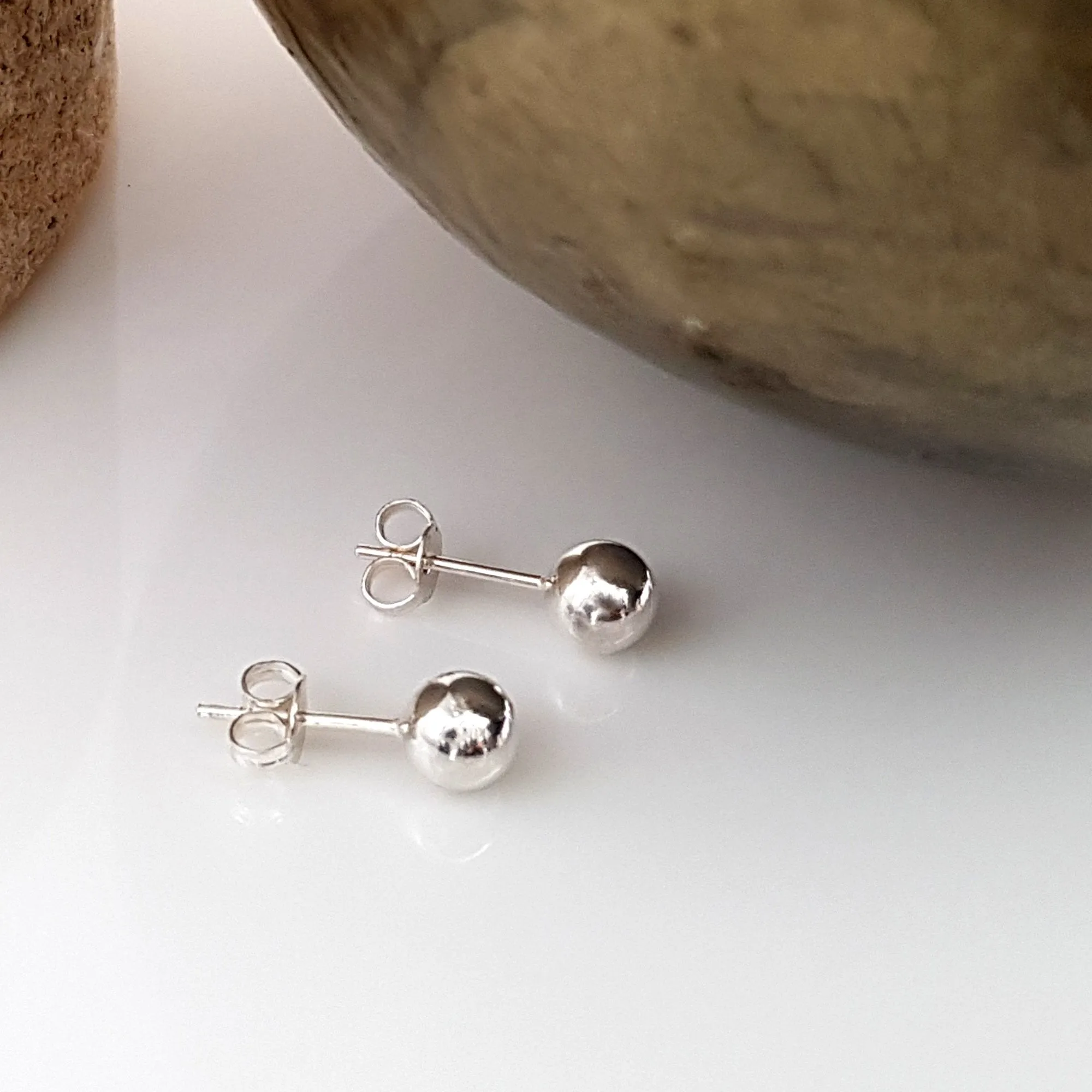 Sterling Silver Ball Stud Earrings 6,7 & 8mm Ball Studs| Unisex Jewellery