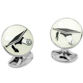 Sterling Silver Graduation Cufflinks in Clear