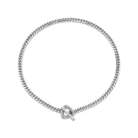 Sterling Silver Pavé Diamond Trillion Toggle Choker