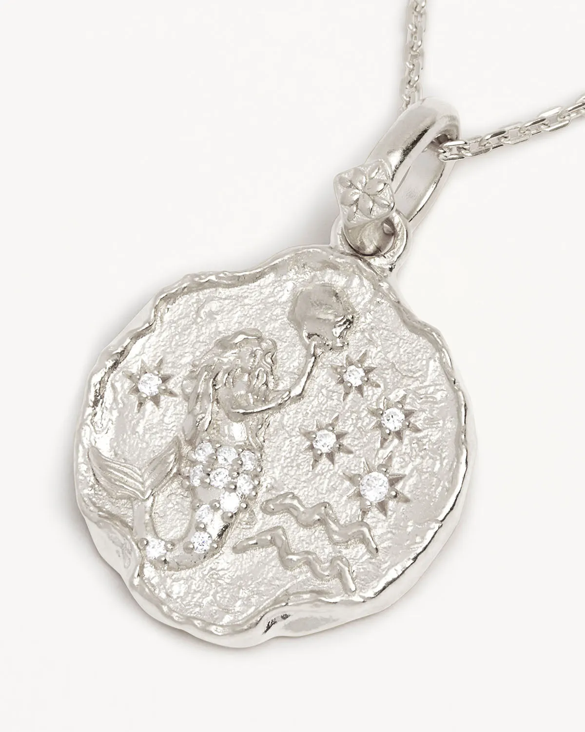 Sterling Silver She is Zodiac Necklace - Aquarius