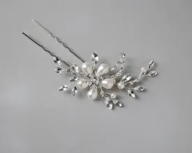 Teardrop Ivory Pearl Flower Hair Pin