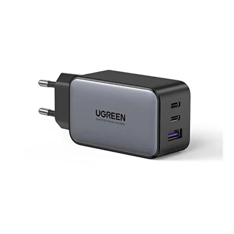UGREEN 65W 3 Port  2CIA EU USB C PD Charger Supports PPS GaN Compatible with MacBook Pro, MacBook Air, iPhone 13 Pro, iPhone 12, iPad Pro, Dell XPS 15, Galaxy S21 etc. (10335 )