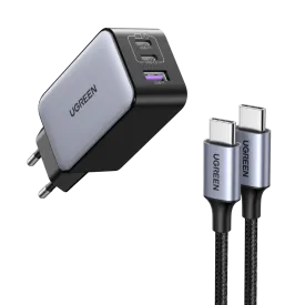 Ugreen Nexode 65W 3 Ports USB C GaN Charger   1M 60W USB C Cable