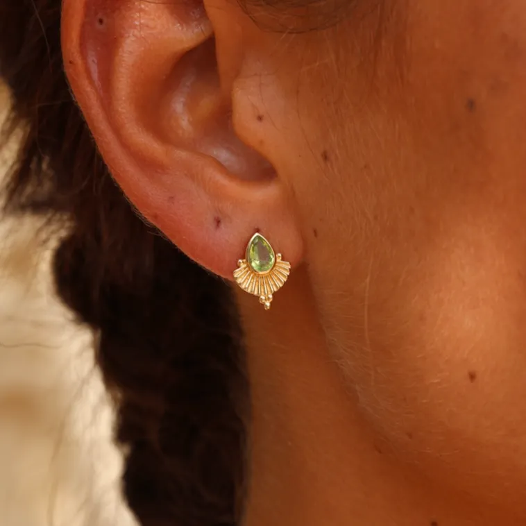 Venus Apatite Gold Earrings