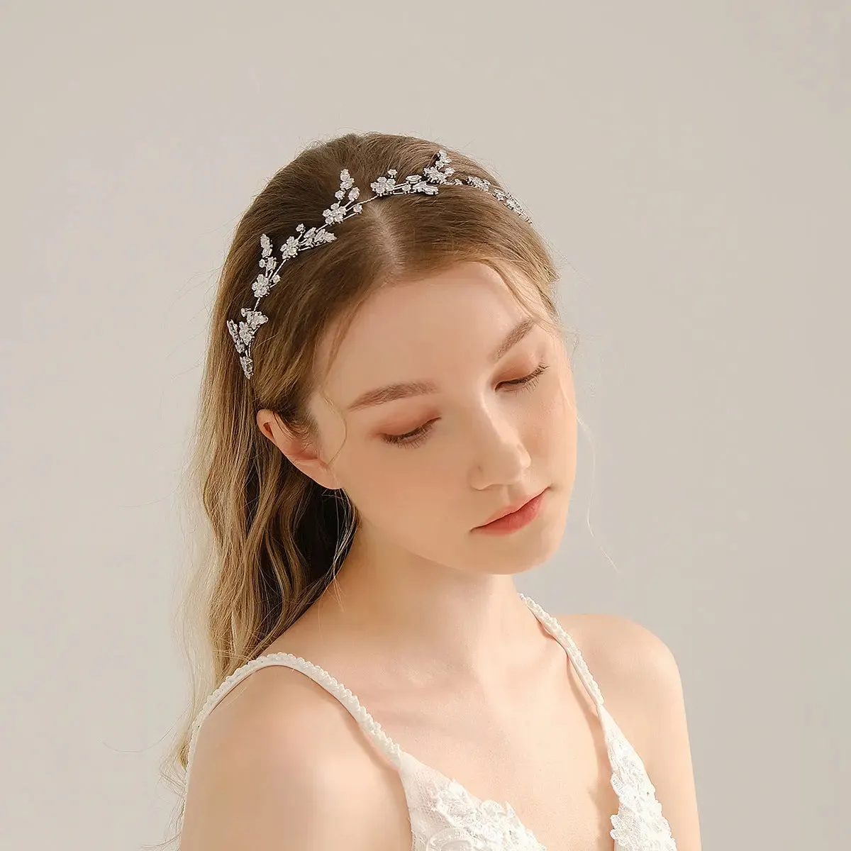 Wedding Hair Piece, Bridal Hair Piece Floral, Bridal Hair Piece Silver, Wedding Hair Vine, Bridal Hair Accessories