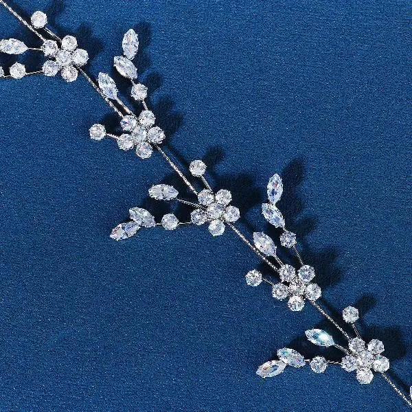 Wedding Hair Piece, Bridal Hair Piece Floral, Bridal Hair Piece Silver, Wedding Hair Vine, Bridal Hair Accessories