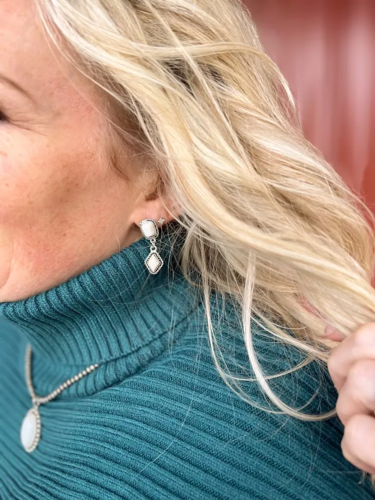 White Turquoise Drop Earrings