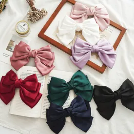 Women's Hair Ring Three-Layer Bow Barrettes Spring Clip