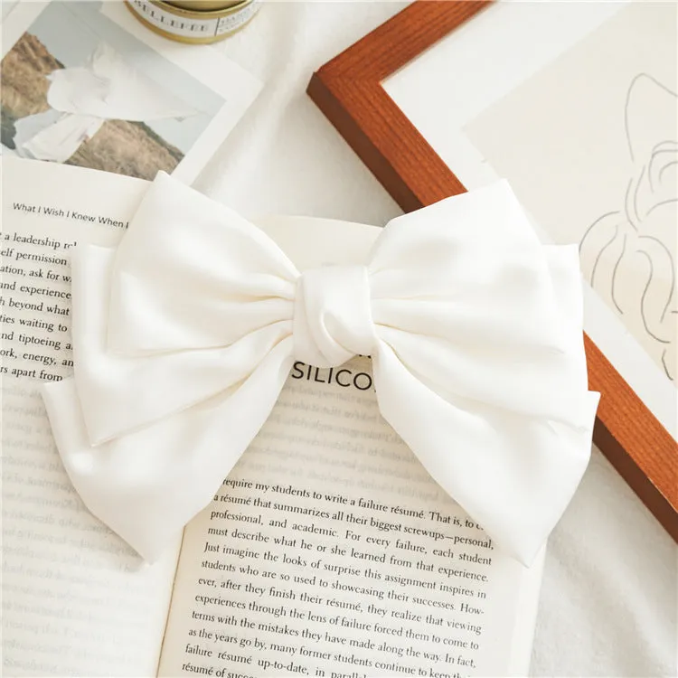 Women's Hair Ring Three-Layer Bow Barrettes Spring Clip