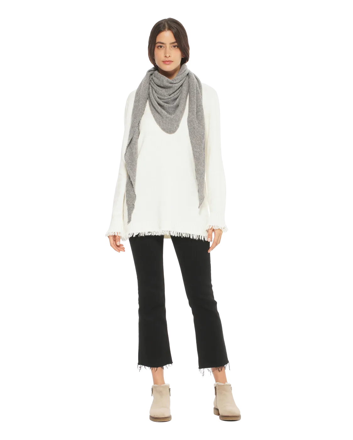 Women's Pure Cashmere Foulard Medium Grey