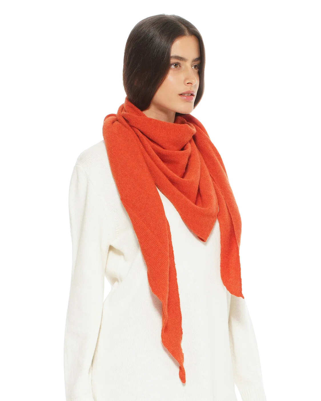 Women's Pure Cashmere Foulard Orange