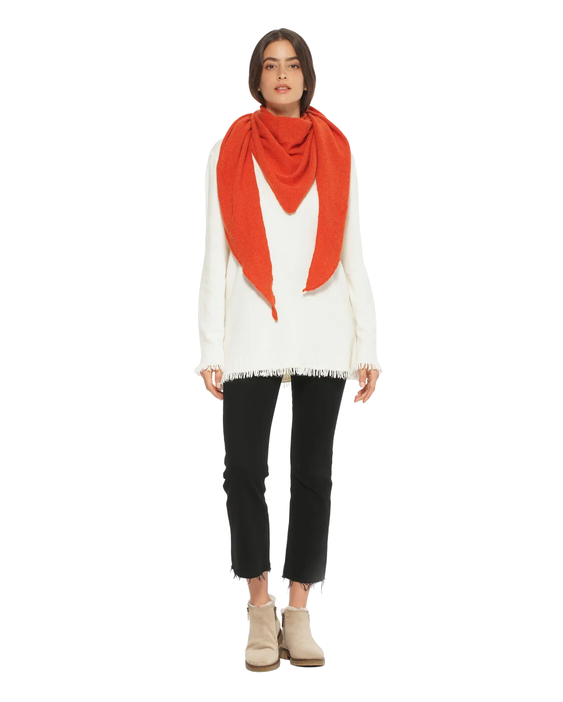 Women's Pure Cashmere Foulard Orange