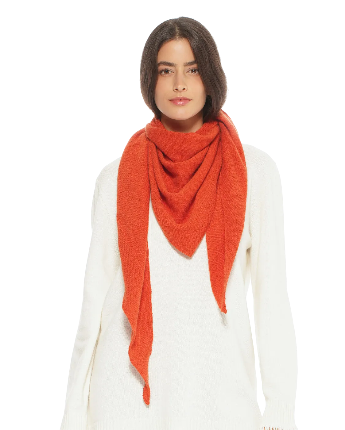 Women's Pure Cashmere Foulard Orange